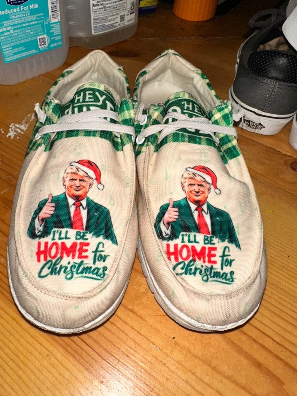 Hey dude, Trump theme, slip on, holiday, men seven women’s nine